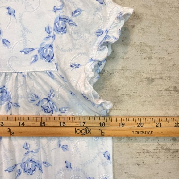 Eileen West Floral Lightweight Night Gown Sz S Romantic Cottagecore Prairie Lace - Picture 14 of 16